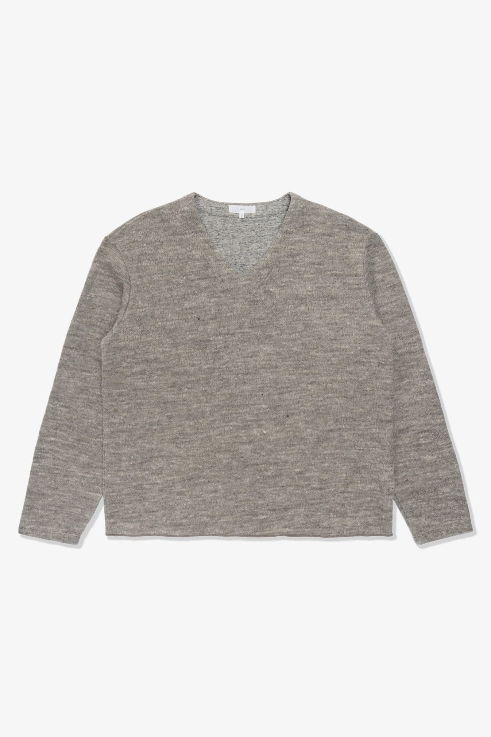 LINEN WOOL V-NECK - GREY MELANGE LINEN WOOL V-NECK - GREY MELANGE sweater relaxed fit knitwear