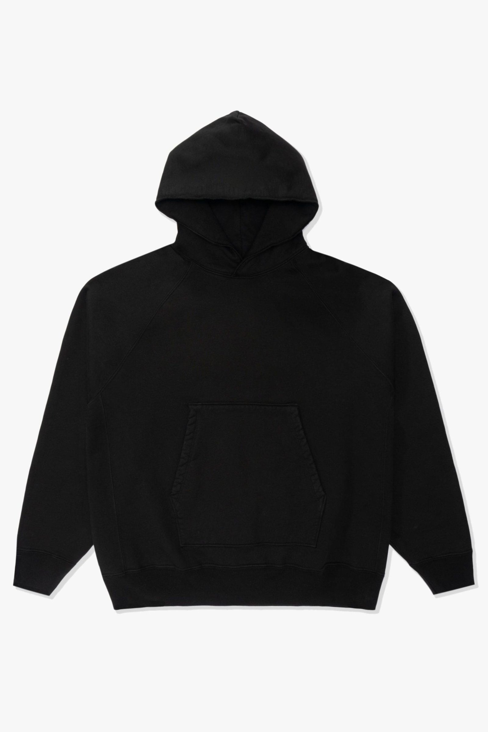 SUPER WEIGHTED HOODIE - BLACK super weighted hoodie black front view minimal streetwear hoodie